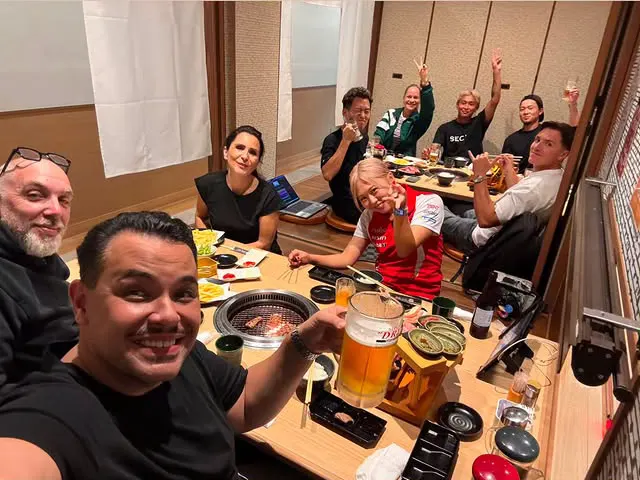 Jérôme Fougeray and colleagues having dinner in Japan before the 2026 FIA WEC 6 Hours of Fuji